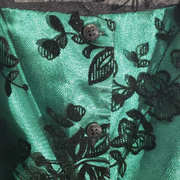 Girl' Elegant Green and Black Holiday Party Dress Size 10 Tulle Petticoat - Picture 11 of 16